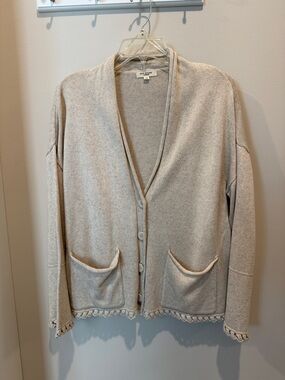 Max Studio Cream Button-Front Knit Cardigan